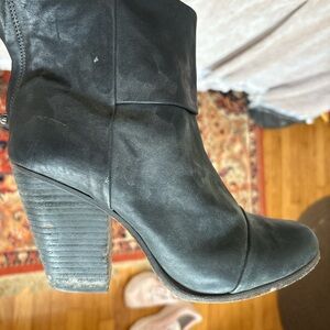 rag & bone Charcoal Leather Ankle Booties